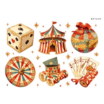 【6 月新品】20-134-0264 剪裁紙 馬戲團風格