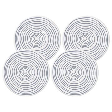 小麥購物 硅藻土杯墊 G674 100g  4個  年輪 白色  10.3 x 10.3cm