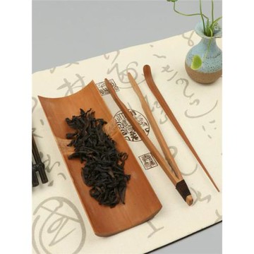 竹制炭化三件套原色拋光茶道六君子配件茶荷毛巾托夾撥針限區包郵
