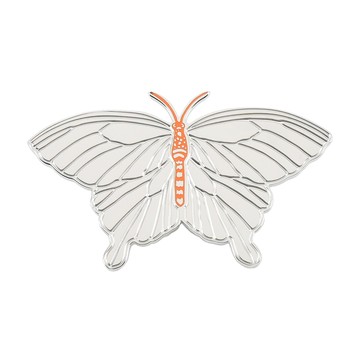 Hermes 愛馬仕 Papillon Twilly漆面鍍鈀黃銅絲巾環(鈀灰/橘/適合45cm&Twilly絲巾)