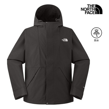 The North Face北面男款暗灰色DRYVENT防水連帽衝鋒衣｜8JRQNO1