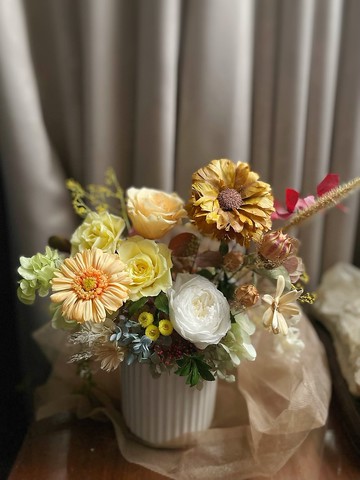 【花訴花藝】非洲菊永生桌花/開幕花禮/升遷花禮/祝賀花禮