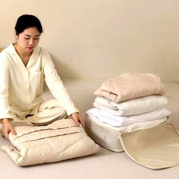 Mr.box  輕奢貢緞羽绒/蠶絲被專用壓縮收納袋(特大號) 三色可選 2入組