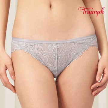 黛安芬-Premium 木蘭花影系列 高叉三角褲 M-EL 藍灰