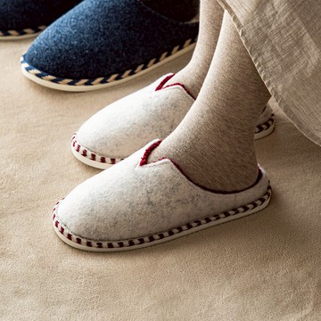 日本 霜山 日式泰迪絨防滑室內拖鞋/保暖拖鞋-多款可選 - 灰黃24.5cm(36~37)