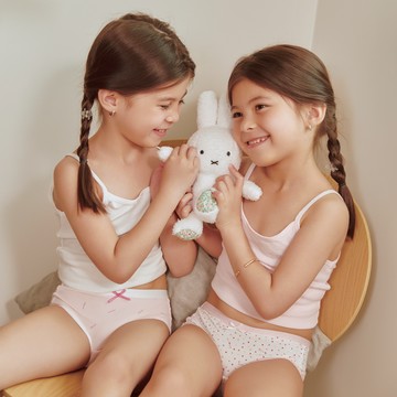 【CICIZA】機能女童內褲 | Girls.中腰印花包臀-2入組(繽紛點點+櫻花粉) | 兒童內褲 吸濕排汗 冰絲材質