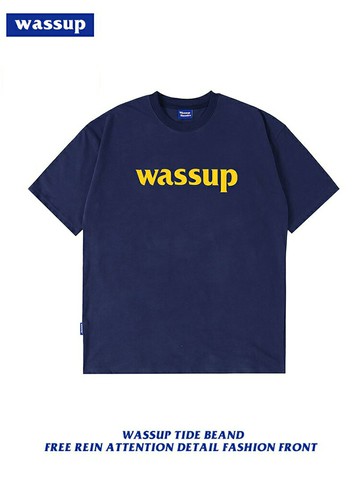好康優選WASSUP旗艦店短袖T恤圓領男女純棉280克重磅夏季潮牌情侶打底上衣