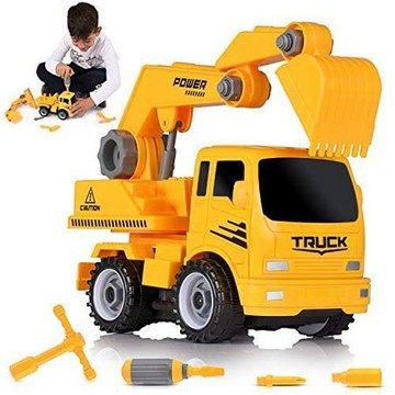 《翔翼玩具》拆裝挖土機 組裝車 挖土車 怪手 怪手車 挖土機玩具組 工程車玩具組 玩具車  13-5339安全標章合格