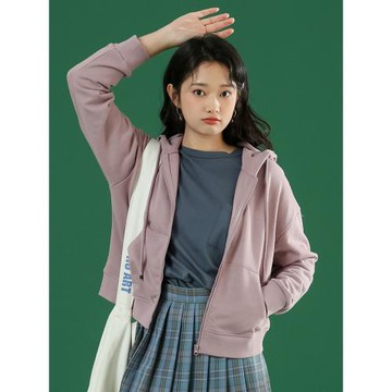 外套女夏2023春秋新款寬松ins潮薄款連帽短款小個子拉鏈開衫衛衣