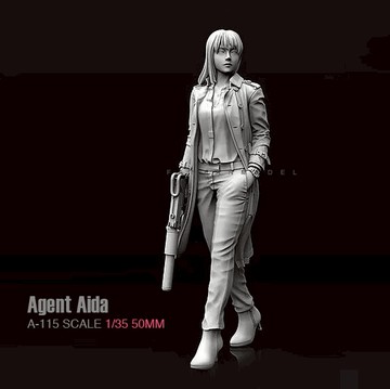 1/35(50mm) Agent Aida 女槍手 樹脂兵人(白模)A-115