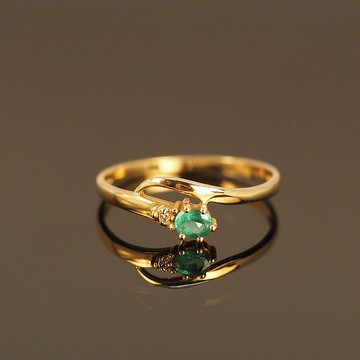 18K金祖母綠寶石鎖鑽石戒指 The Emerald Lock Diamond Ring