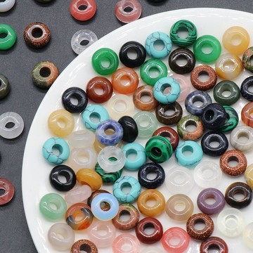 KS--1201-5x12mm孔5mm大孔盤算珠子 -石頭大孔珠子DIY飾品配件批發