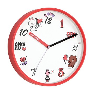 LINE FRIENDS 瘋狂愛靜音時鐘掛鐘 (官方授權)