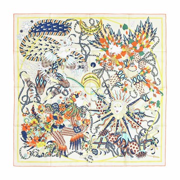 Hermes 愛馬仕 Le Sa​​cre des Saisons 90真絲芭蕾舞團方巾(香草/ 綠/橘)_廠商直送