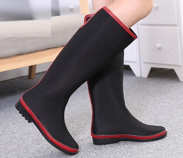 時尚新款黑色中高筒女式防水靴天然橡胶鞋成人雨鞋防水鞋女士雨靴2色100l21 Brag Na義式精品 Yahoo奇摩超級商城 Line購物