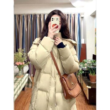 今年流行爆款寬松中長款棉衣服2025年冬季小個子寬松加厚保暖外套