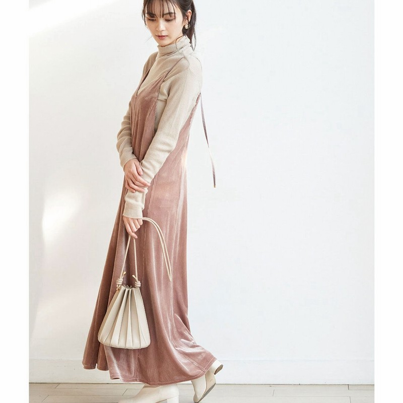 ロペピクニック Rope Picnic Emur ベロアキャミワンピース ローズピンク 64 通販 Lineポイント最大2 0 Get Lineショッピング