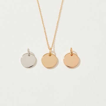 優雅花邊圓型項鍊 (共三色) 鏡面項鍊