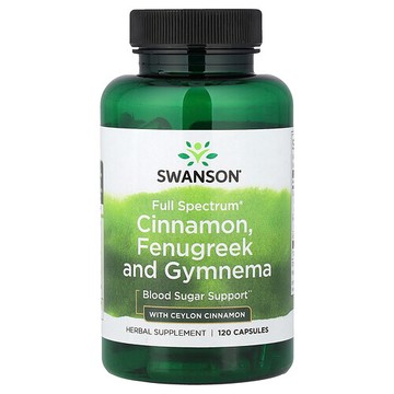 Swanson Vitamins, 多面® 肉桂、胡蘆巴、匙羹藤和錫蘭肉桂，120 粒膠囊