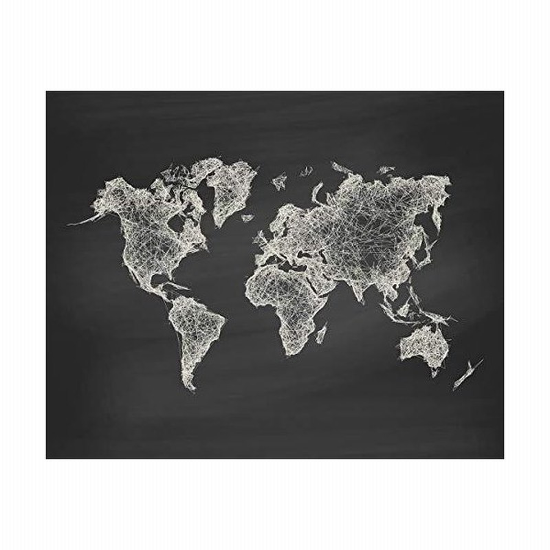 世界地図1 壁飾りアートの黒い黒板の背景にアートプリント 8x10 ラインアートの世界地図 地図収集家や地図収集家へのギフトに最適 通販 Lineポイント最大0 5 Get Lineショッピング