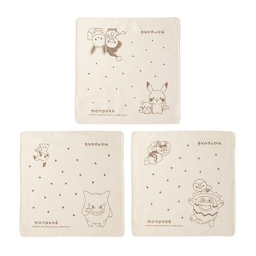 ｍonpoké寶可夢 回憶時光紗布方巾3入組