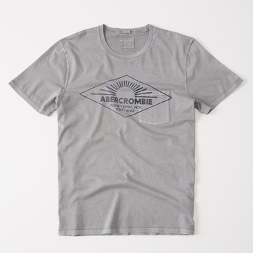 AF a&f Abercrombie & Fitch 男 短袖 T恤 灰色 2214
