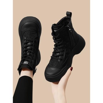 時尚真皮棉鞋厚底軟底保暖雪地靴女鞋冬季新款外穿加絨短筒馬丁靴