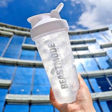 Beast Mode健身杯子搖搖杯刻度男女奶昔杯運動水杯便攜蛋白搖粉杯