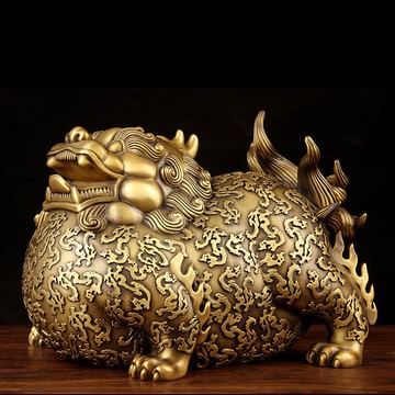 招財貔貅擺件  全銅大肚胖貔貅擺件中式貔恘辦公室臥室家居客廳玄關喬遷開業禮物
