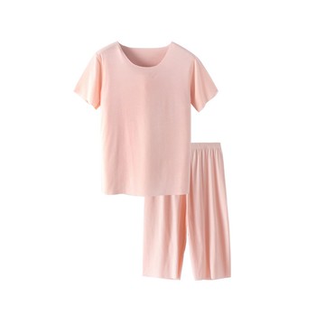 MAMDADKIDS - 素色短袖套裝/家居服-淺粉色