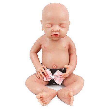 Vollence 18 inch Eye Closed Full Silicone Baby Doll ,Not Vinyl