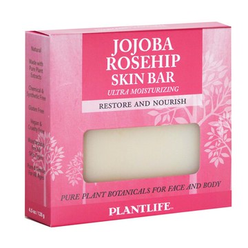 Plantlife Skin Bar Soap for Face and Body Jojoba Rosehip 4 oz