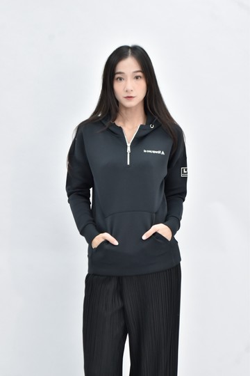 (L) le coq sportif 連帽黑色長袖上衣