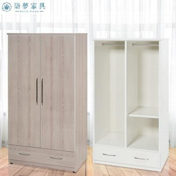 【築夢家具Build dream】防水塑鋼家具 一抽屜開門 衣櫥 衣櫃 - 3尺