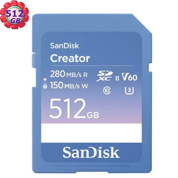 SanDisk 512G 512GB SD Creator 280MB/s SDSDXEP V60 U3 相機記憶卡