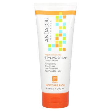 Andalou Naturals, 造型霜，摩洛哥堅果油和乳木果油，超保濕，6.8 液量盎司（200 毫升）