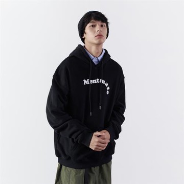 【潮woo專屬】韓國小眾極簡風掉落logo衛衣 男女秋冬寬松百搭帽衫