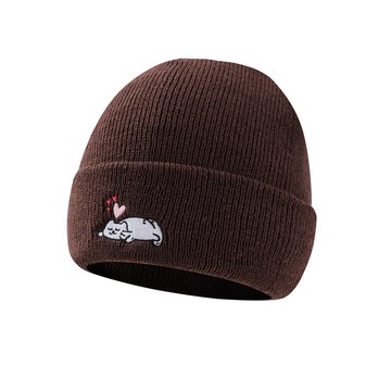 貓咪 AME冷帽/ 針編帽 (摩卡慕斯色)