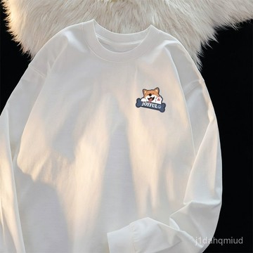 🔥臺灣出貨💰 M-8XL 長袖T恤 男 春秋季潮流打底衫ins男女衕款學生情侶裝寬鬆體恤上衣服 長袖T恤 長袖
