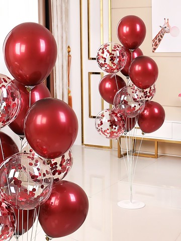 網紅波波球布置氣球桌飄立柱喬遷之喜結婚慶男女方婚房套裝飾新房