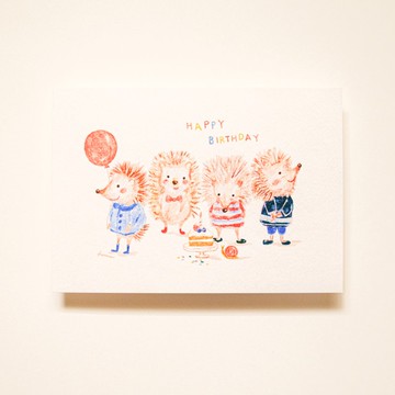 明信片 刺蝟祝你生日快樂