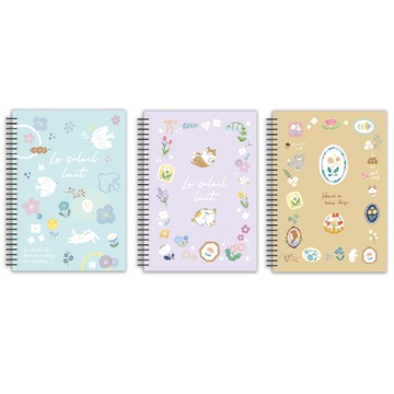 花現好事 活頁筆記(25K)-黃/粉藍/粉紫