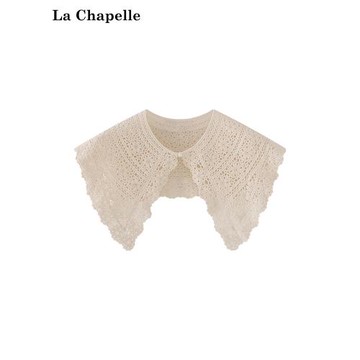 韓都衣舍小眾氣質均碼色太陽花鏤空花邊領子韓版氣質披肩春季新款