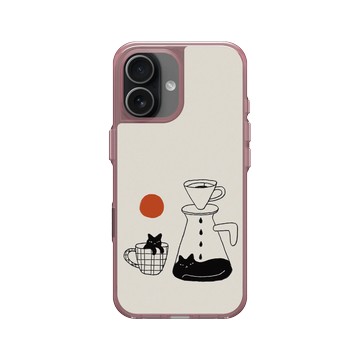 iPhone 17 Clear (相機按鈕) 晶醺玫 - ilovedoodle (Lim Heng Swee) - Coffee Cat: 慢滴醇香