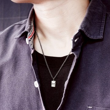 ART64 可刻字 長方銀磚項鍊 925純銀 男生飾品 客製化銀飾 禮物訂製 情人節 紀念日禮物