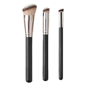 理享家 斜角粉底刷遮瑕刷組 - 專業美妝刷具套裝 打造無瑕精緻底妝  170 + 270 + 370  1組