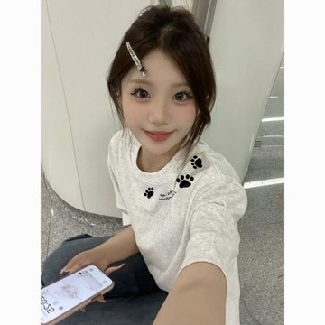 9368 人標註📌純棉美式國潮貓爪印花短袖T恤2026新款夏季潮牌寬鬆情侶上衣ins潮9JHY