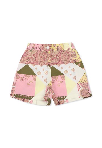 Etro Multicolor Shorts For Baby Girl With Paisley Patchwork Print