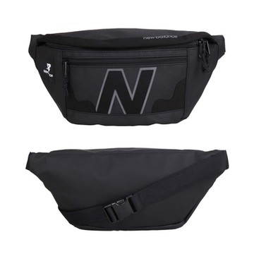 NEWBALANCE 中型腰包-斜背包 側背包 慢跑 NB LAB21014BKK 黑灰白