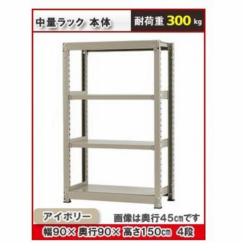 中量ラック 耐荷重500kgタイプ 連結 間口1800×奥行450×高さ900mm 3段